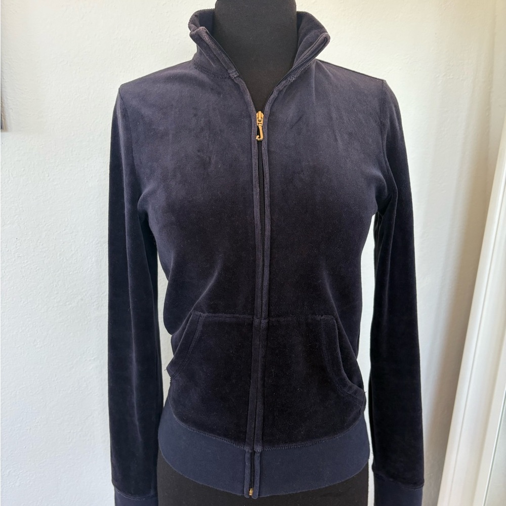 Juicy Couture Deep Blue Velour Jacket black label size small